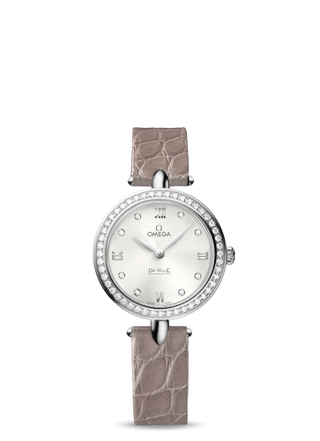 Omega - 424.18.27.60.52.001  De Ville Prestige Dewdrop Quartz 27.4 Stainless Steel / Diamond / Silver