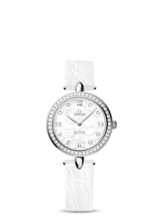 Omega - 424.18.27.60.55.001  De Ville Prestige Dewdrop Quartz 27.4 Stainless Steel / MOP / Diamond