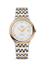 Omega De Ville Prestige Co-Axial 39.5 Stainless Steel / Yellow Gold / Vintage Silk Silver (424.20.40.20.02.001)