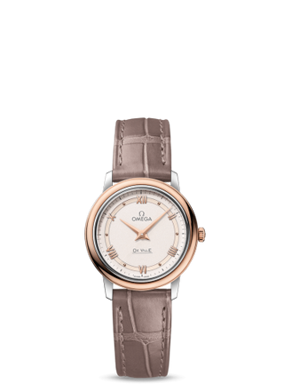 Omega - 424.23.27.60.09.001  De Ville Prestige Quartz 27.4 Stainless Steel / Red Gold / Vintage White