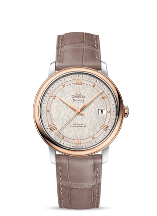 Omega - 424.23.40.20.02.003  De Ville Prestige Co-Axial 39.5 Stainless Steel / Red Gold / Vintage Silver Silk