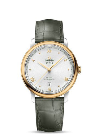 Omega - 424.23.40.20.02.004  De Ville Prestige Co-Axial 39.5 Stainless Steel / Yellow Gold / Silver Sunburst