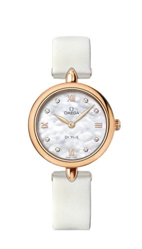 Omega - 424.52.27.60.55.002  De Ville Prestige Dewdrop Quartz 27.4 Red Gold / White MOP