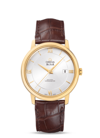 Omega - 424.53.40.20.02.002  De Ville Prestige Co-Axial 39.5 Yellow Gold / Silver