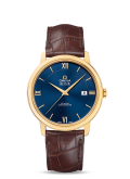 Omega - 424.53.40.20.03.001  De Ville Prestige Co-Axial 39.5 Yellow Gold / Blue