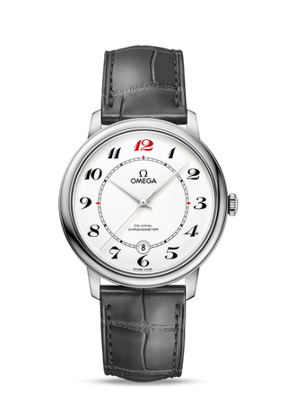 Omega - 424.53.40.20.04.002  De Ville Prestige Co-Axial 39.5 White Gold / Enamel / 50th Anniversary