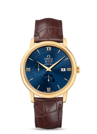 Omega - 424.53.40.21.03.001  De Ville Prestige Co-Axial 39.5 Power Reserve Yellow Gold / Blue