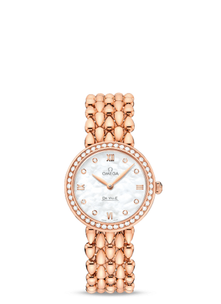 Omega - 424.55.27.60.55.004  De Ville Prestige Dewdrop Quartz 27.4 Red Gold / MOP / Diamond / Bracelet