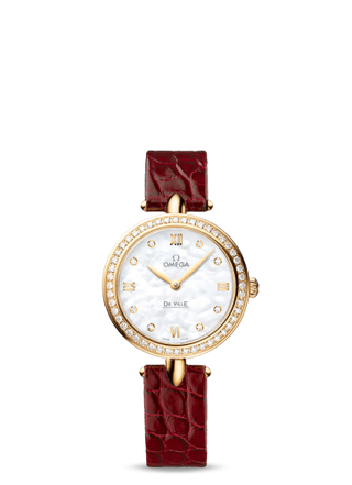 Omega - 424.58.27.60.55.001  De Ville Prestige Dewdrop Quartz 27.4 Yellow Gold / MOP / Diamond