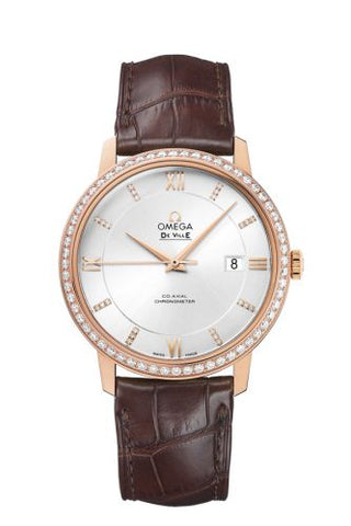 Omega - 424.58.40.20.52.003  De Ville Prestige Co-Axial 39.5 Red Gold / Diamond / Silver Diamond