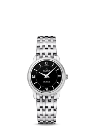 Omega - 424.10.27.60.01.001  De Ville Prestige Quartz 27.4 Stainless Steel / Black / Bracelet