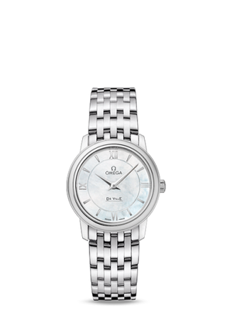 Omega - 424.10.27.60.05.001  De Ville Prestige Quartz 27.4 Stainless Steel / MOP / Bracelet