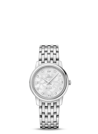 Omega - 424.10.27.60.52.001  De Ville Prestige Quartz 27.4 Stainless Steel / MOP Butterfly / Bracelet