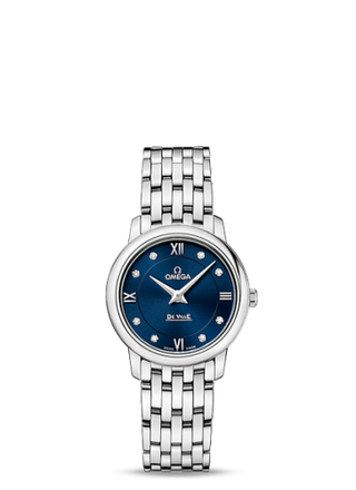 Omega - 424.10.27.60.53.001  De Ville Prestige Quartz 27.4 Stainless Steel / Blue / Bracelet