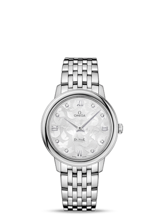 Omega - 424.10.33.60.52.001  De Ville Prestige Quartz 32.7 Butterfly Stainless Steel / Silver / Bracelet