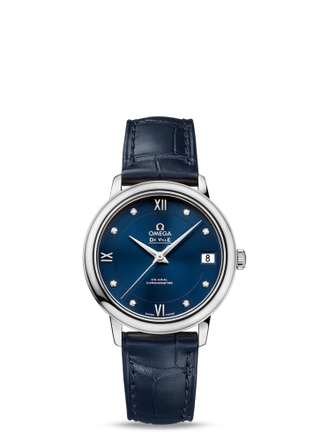 Omega - 424.13.33.20.53.001  De Ville Prestige Co-Axial 32.7 Stainless Steel / Blue