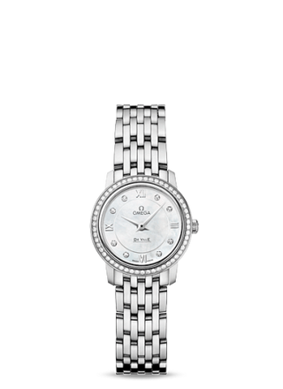 Omega - 424.15.24.60.55.001  De Ville Prestige Quartz 24.4 Stainless Steel / Diamond / Bracelet