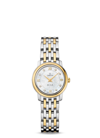 Omega - 424.20.24.60.55.001  De Ville Prestige Quartz 24.4 Stainless Steel / Yellow Gold / MOP / Bracelet