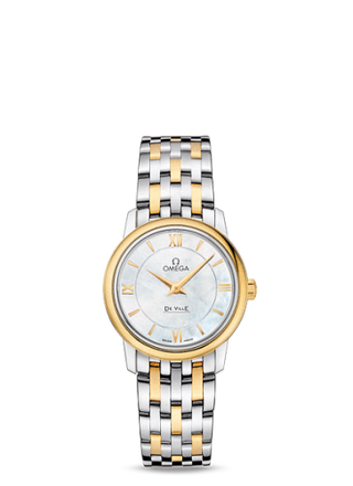 Omega - 424.20.27.60.05.001  De Ville Prestige Quartz 27.4 Stainless Stainless Steel / Yellow Gold / MOP / Bracelet