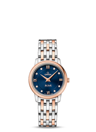 Omega - 424.20.27.60.53.001  De Ville Prestige Quartz 27.4 Stainless Steel / Red Gold / Blue / Bracelet