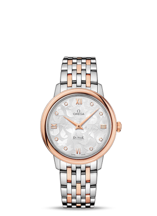 Omega - 424.20.33.60.52.001  De Ville Prestige Quartz 32.7 Butterfly Red Gold / Stainless Steel / Bracelet