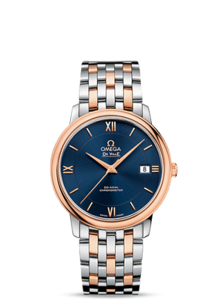 Omega - 424.20.37.20.03.002  De Ville Prestige Co-Axial 36.8 Stainless Steel / Red Gold / Blue / Bracelet