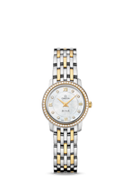 Omega De Ville Prestige Quartz 24.4 Stainless Steel / Yellow Gold / Diamond / Champagne / Bracelet (424.25.24.60.55.001)