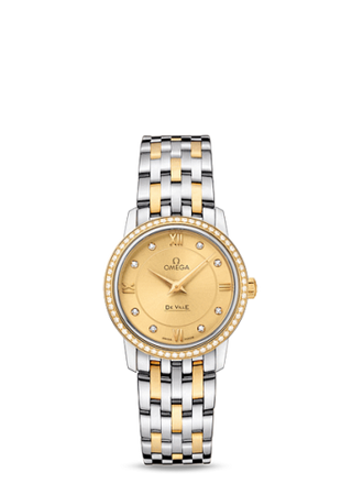 Omega - 424.25.27.60.58.001  De Ville  Prestige Quartz 27 Stainless Steel / Yellow Gold / Diamond / Bracelet