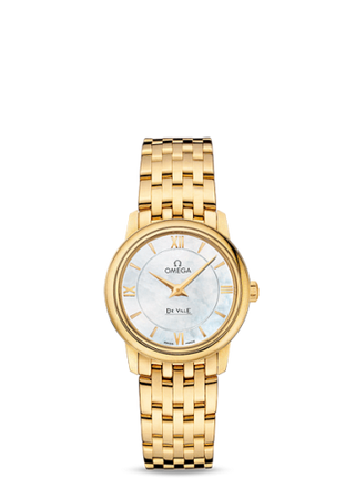 Omega - 424.50.27.60.05.001  De Ville Prestige Quartz 27.4 Yellow Gold / MOP / Bracelet