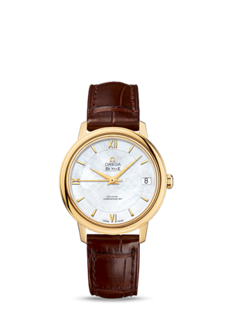 Omega - 424.53.33.20.05.002  De Ville Prestige Co-Axial 32.7 Yellow Gold / MOP