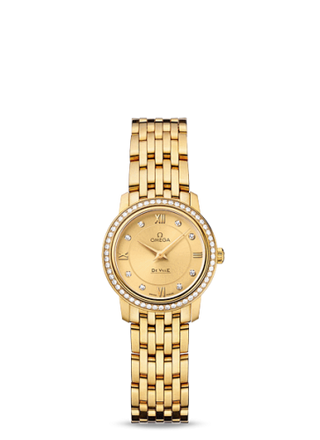 Omega - 424.55.24.60.58.001  De Ville Prestige Quartz 24.4 Yellow Gold / Diamond / Bracelet