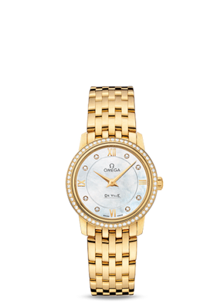 Omega - 424.55.27.60.55.001  De Ville Prestige Quartz 27.4 Yellow Gold / MOP / Bracelet