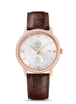 Omega - 424.58.40.21.52.002  De Ville Prestige Co-Axial 39.5 Power Reserve Red Gold / Silver / Diamond