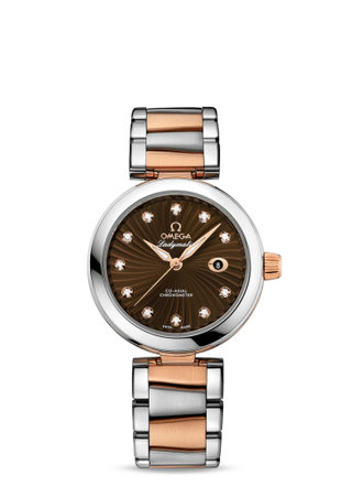 Omega - 425.20.34.20.63.001  LadyMatic Co-Axial 34 Stainless Steel / Red Gold / Brown / Bracelet