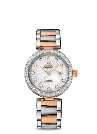 Omega - 425.25.34.20.55.001  LadyMatic Co-Axial 34 Stainless Steel / Red Gold / Diamond / MOP / Bracelet