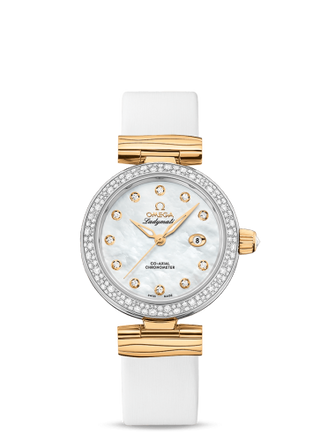 Omega - 425.27.34.20.55.003  LadyMatic Co-Axial 34 Stainless Steel / Yellow Gold / Diamond / MOP