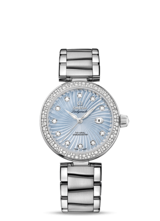 Omega - 425.35.34.20.57.002  LadyMatic Co-Axial 34 Stainless Steel / Diamond / Blue MOP / Bracelet