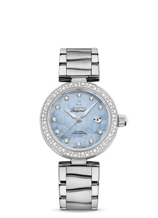 Omega - 425.35.34.20.57.003  LadyMatic Co-Axial 34 Stainless Steel / Diamond / Blue MOP / Bracelet