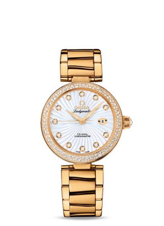 Omega - 425.65.34.20.55.004  LadyMatic Co-Axial 34 Yellow Gold / Diamond / MOP / Bracelet