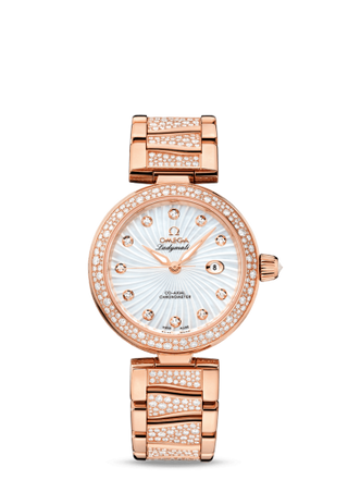 Omega - 425.65.34.20.55.005  LadyMatic Co-Axial 34 Red Gold / Diamond / MOP / Diamond Bracelet