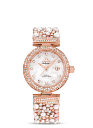 Omega - 425.65.34.20.55.008  LadyMatic Co-Axial 34 Sedna Gold / Pearls and Diamonds