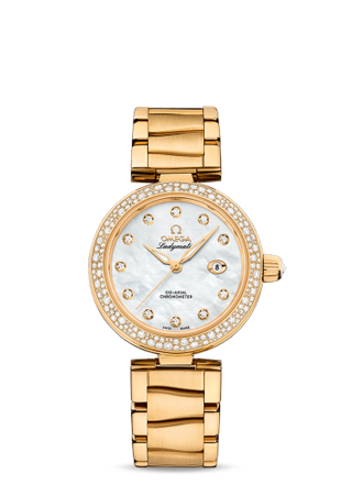 Omega - 425.65.34.20.55.009  LadyMatic Co-Axial 34 Yellow Gold / Diamond / MOP / Bracelet