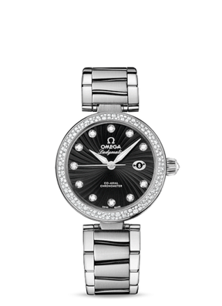 Omega - 425.35.34.20.51.001  LadyMatic Co-Axial 34 Stainless Steel Diamond / Black / Bracelet