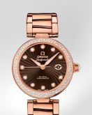 Omega - 425.65.34.20.63.001  LadyMatic Co-Axial 34 Red Gold / Diamond / Brown / Bracelet