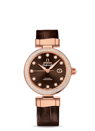 Omega - 425.68.34.20.63.002  LadyMatic Co-Axial 34 Red Gold / Diamond / Brown