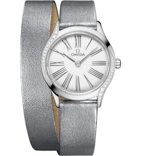 Omega - 428.17.26.60.04.006  Mini Trésor Quartz 26 Stainless Steel - Diamond / White Enamel / Double Tour