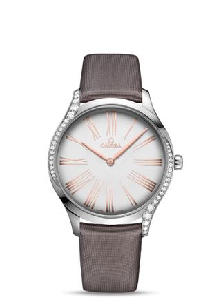 Omega - 428.17.39.60.02.001  De Ville Trésor 39 Stainless Steel / Silver Roman / Fabric