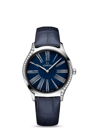 Omega - 428.18.36.60.03.001  De Ville Trésor 36 Stainless Steel / Blue - Roman / Alligator