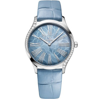 Omega - 428.18.36.60.03.002  De Ville Trésor 36 Stainless Steel / Blue - Hydrangea / Alligator