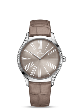 Omega - 428.18.39.60.13.001  De Ville Trésor 39 Stainless Steel / Grey - Roman / Alligator